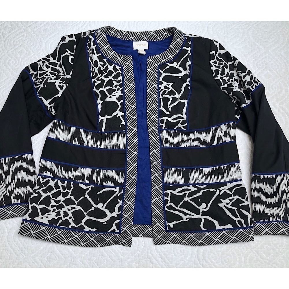 Chico’s Artisan Jacquard Blocked Jacket La… - Picture 7 of 7